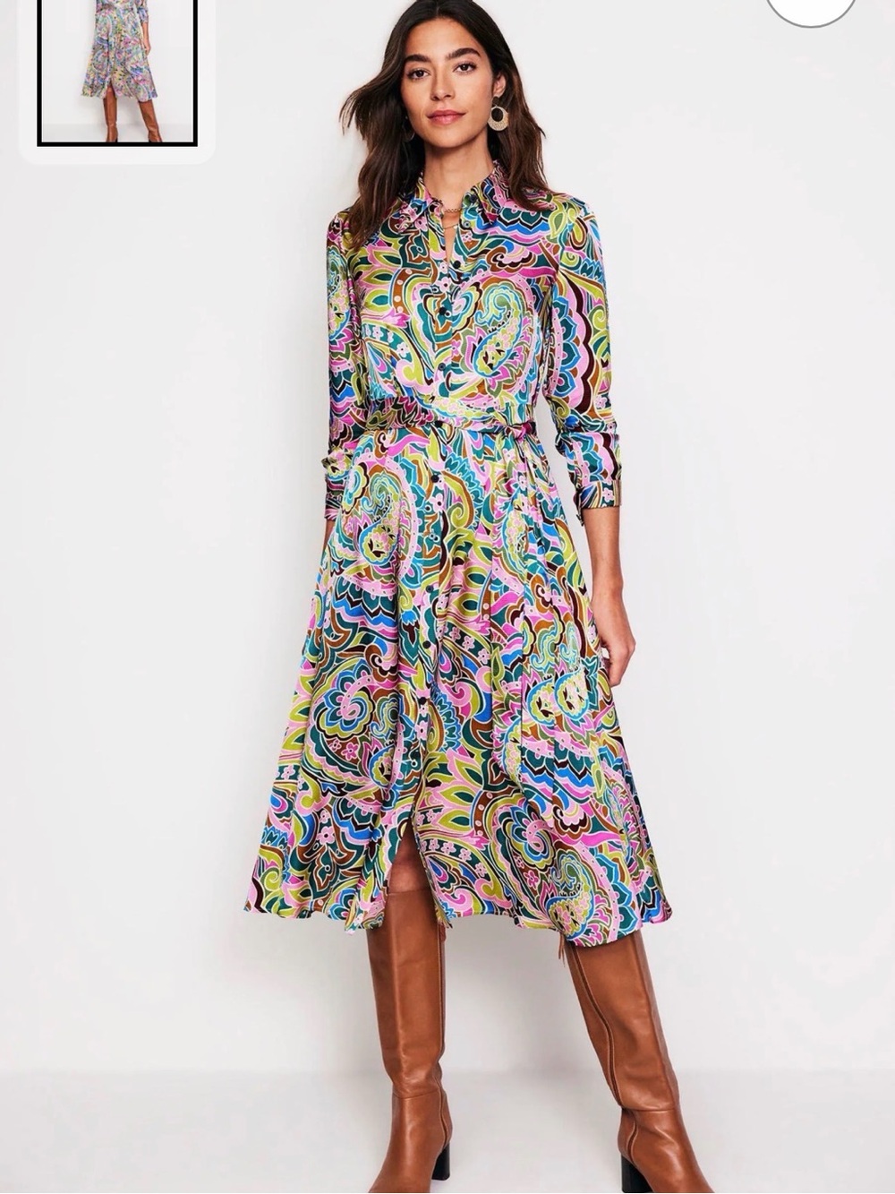 Boden Kate Satin Shirt Dress